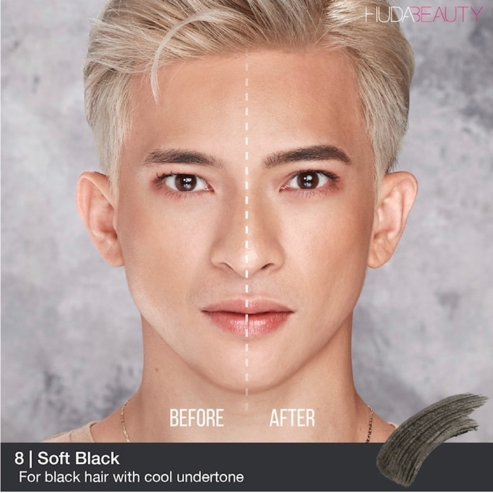 Huda Beauty SOFT BLACK 8 BombBrows Full n Fluffy Fiber Brow Gel | NEW | BOMBBROW - Picture 7 of 14